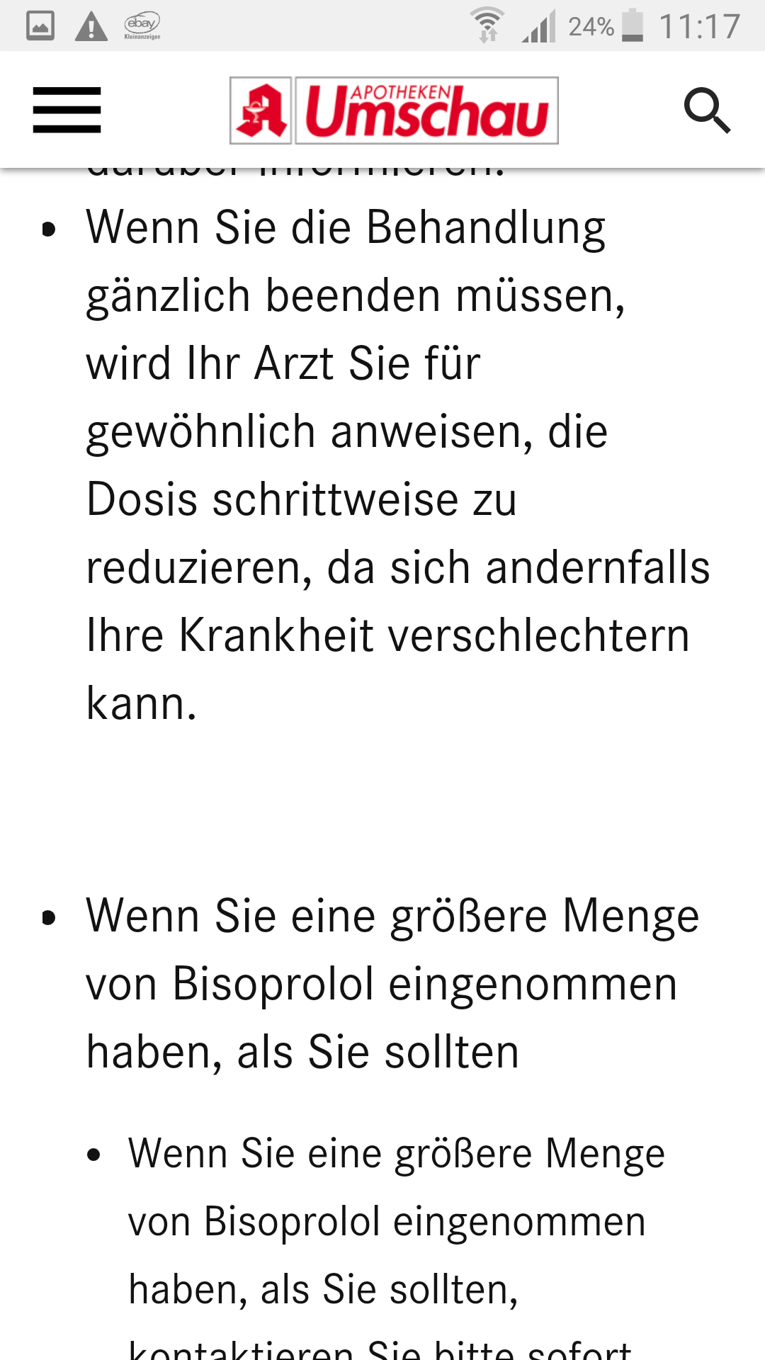 Bisoprolol absetzen - Entzugserscheinungen? (betablocker)