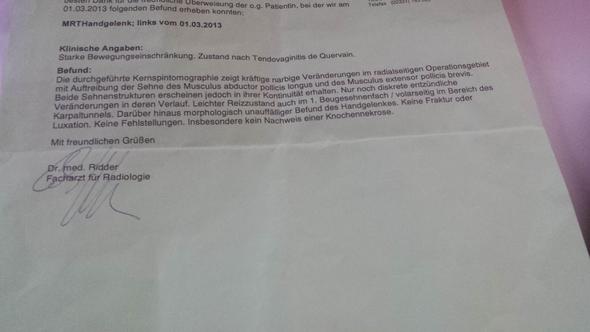 Erstes MRT März 2013 - (Hand, MRT, Befund)