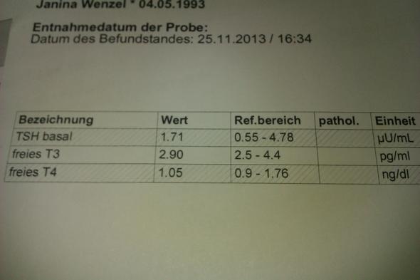 Blutwerte - (Schilddrüse, Hashimoto)