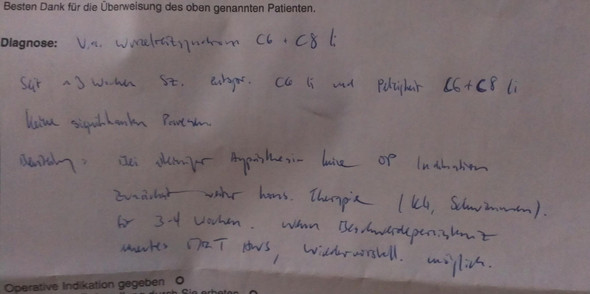 Befund vom Neurochirurgen - (Befund, HWS)