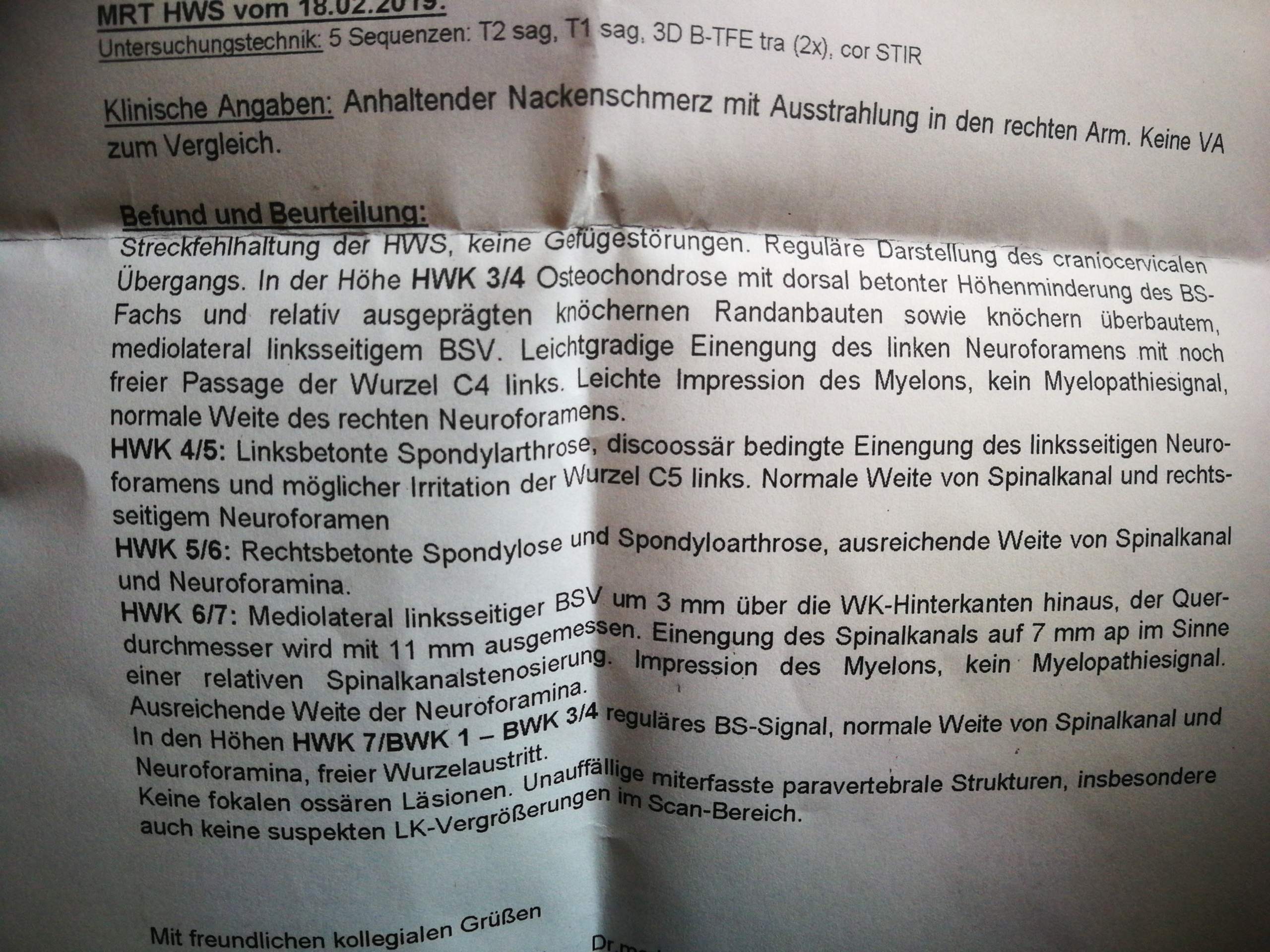 Möchte gerne über mein Mrt Befund mehr wissen?