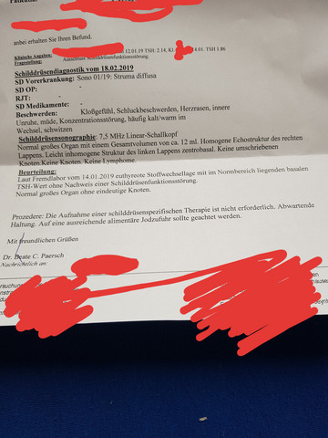 - (Schilddrüsenwerte, Schallung)